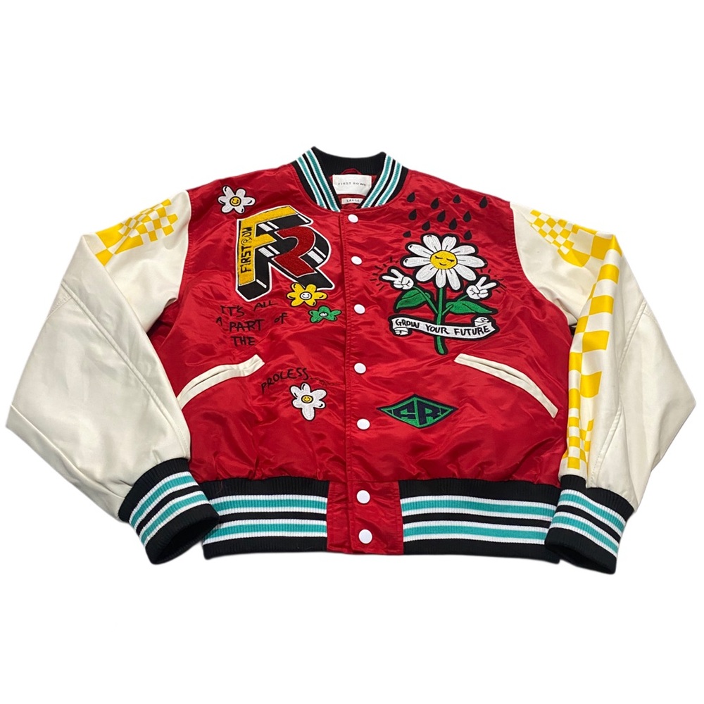 First Row Grow Your Future Varsity Patch Jacket L… - image 2